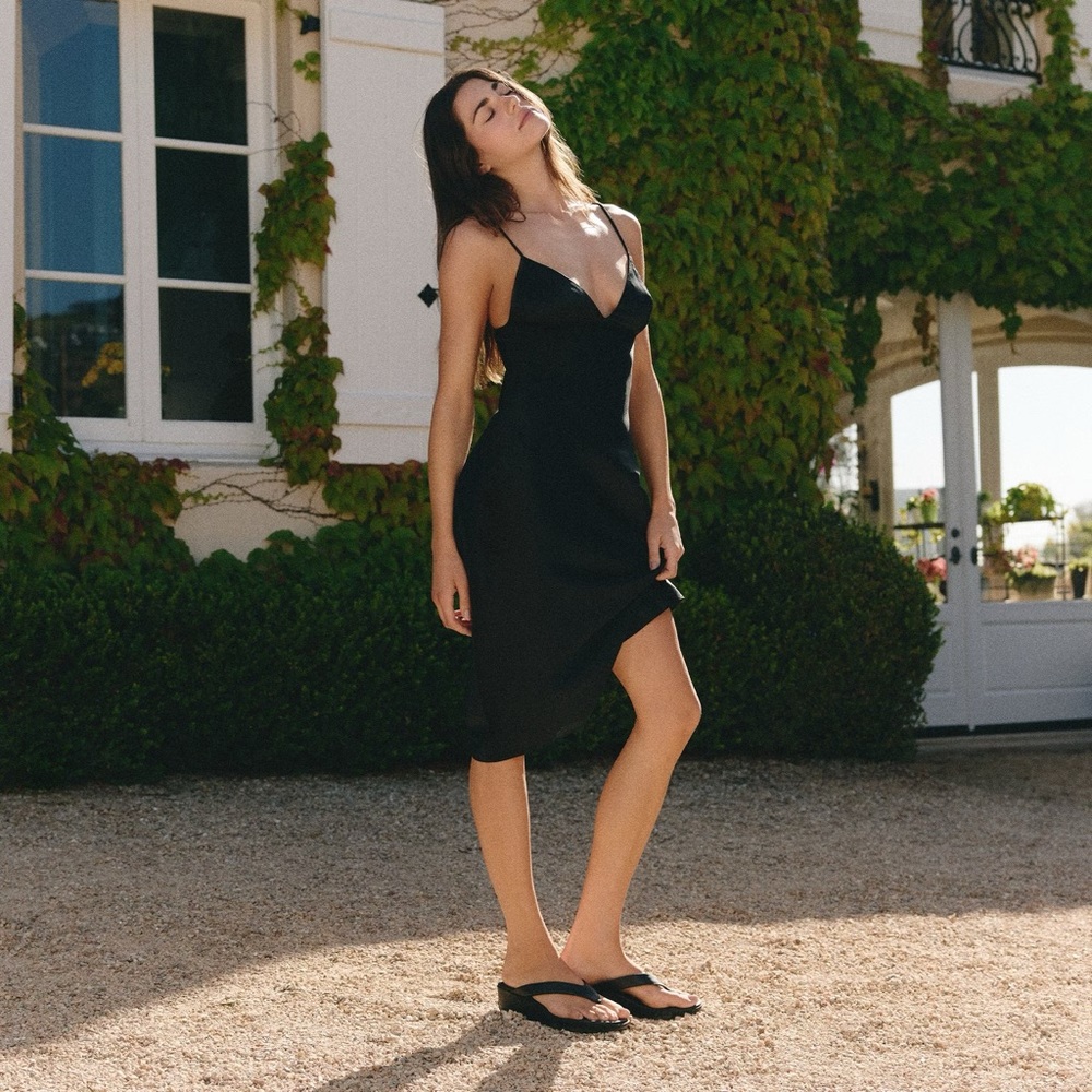 SKIMS silk midi dress